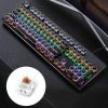 YINDIAO galvaniseren Punk Mixed Light USB Mechanische Gaming Wired Keyboard Tea Shaft (Zwart) Toetsenborden